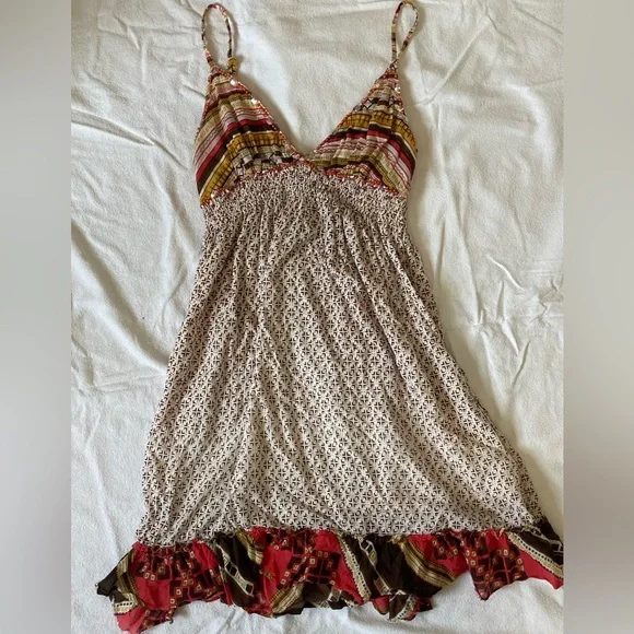 Solitaire Multicolor Striped and Patterned Mini Dress - Picture 1 of 4